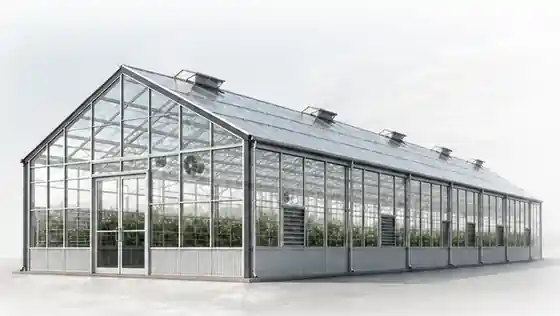 Illustrative rendering of a commercial greenhouse